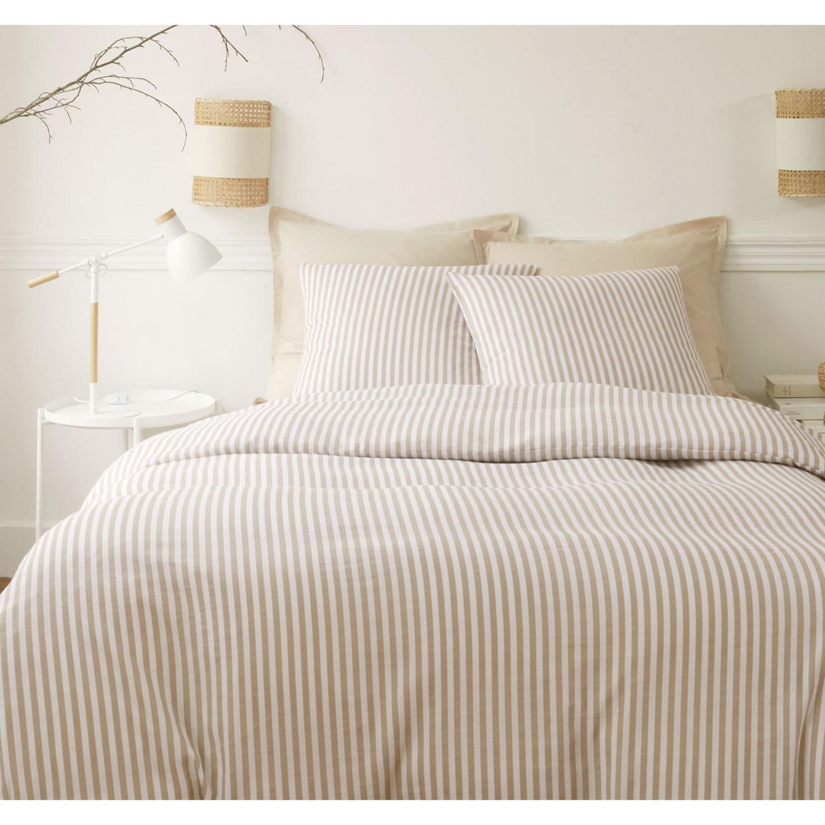 BATON ROUGE Parure housse de couette 100% gaze de coton imprimé soleïs