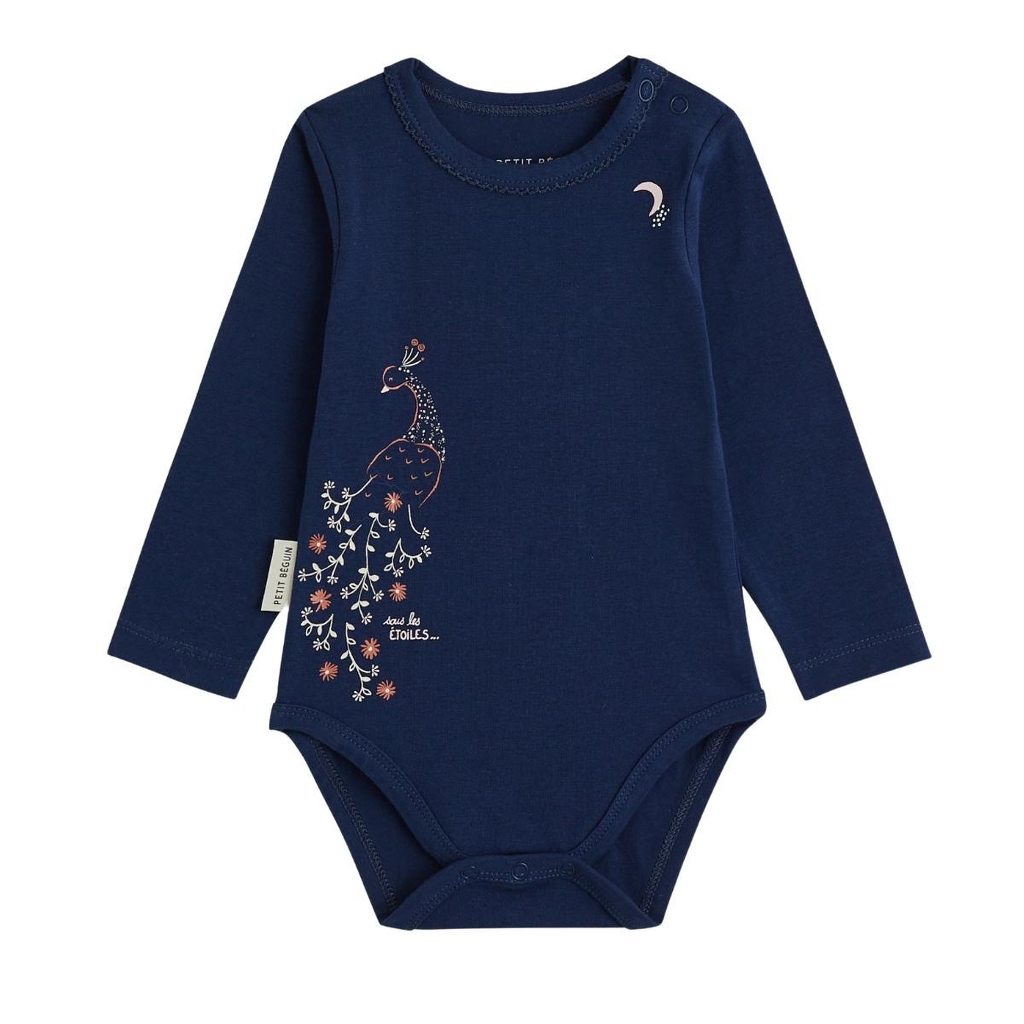 Voir la diapositive 2 : PETIT BEGUIN Lot de 2 bodies bébé manches longues ollie