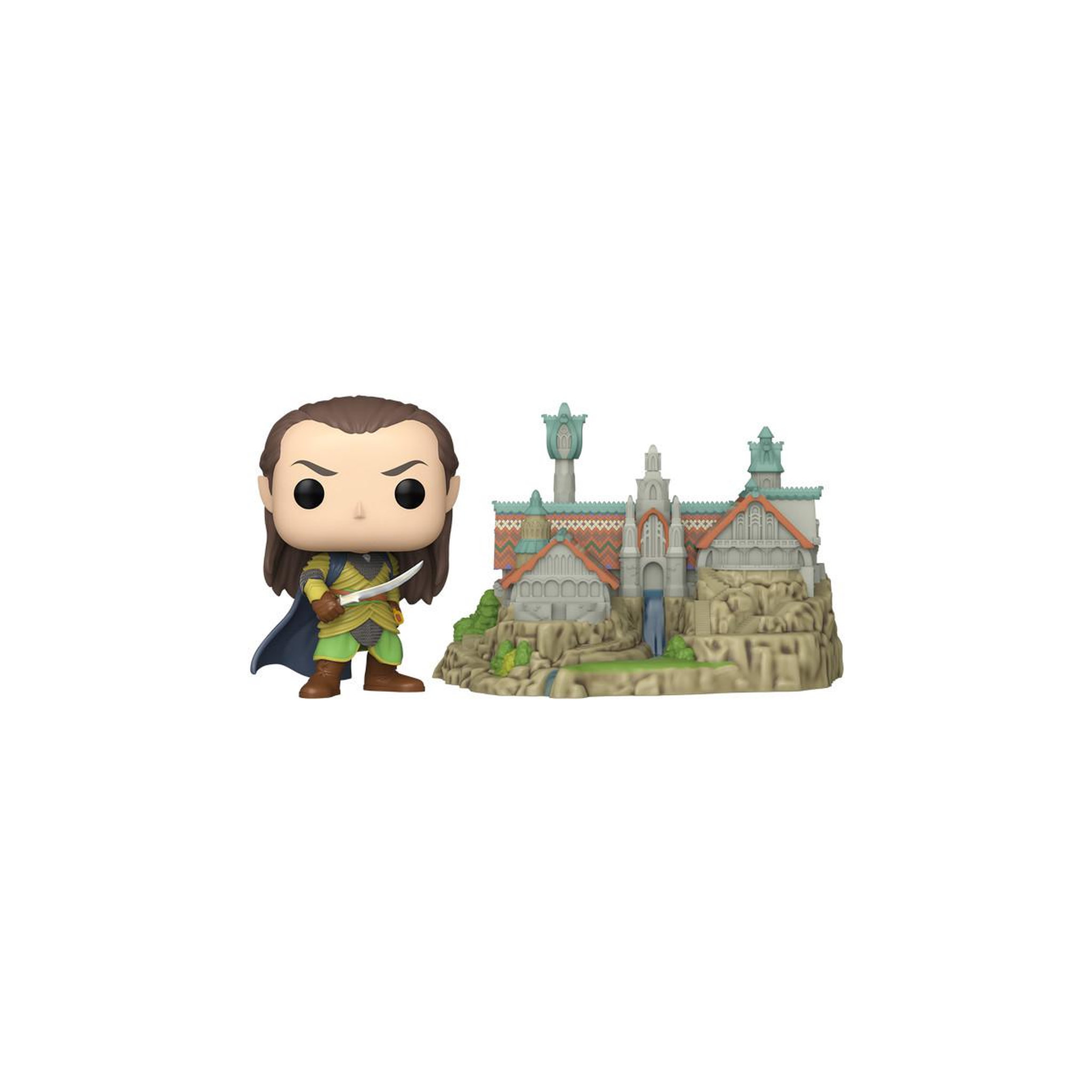 Voir la diapositive 2 : Funko Figurine Funko Pop Town Lord of the Rings S8 Elrond™ with Rivendell