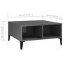 Voir la diapositive 6 : VIDAXL Table basse gris brillant 60x60x30 cm bois d ingénierie