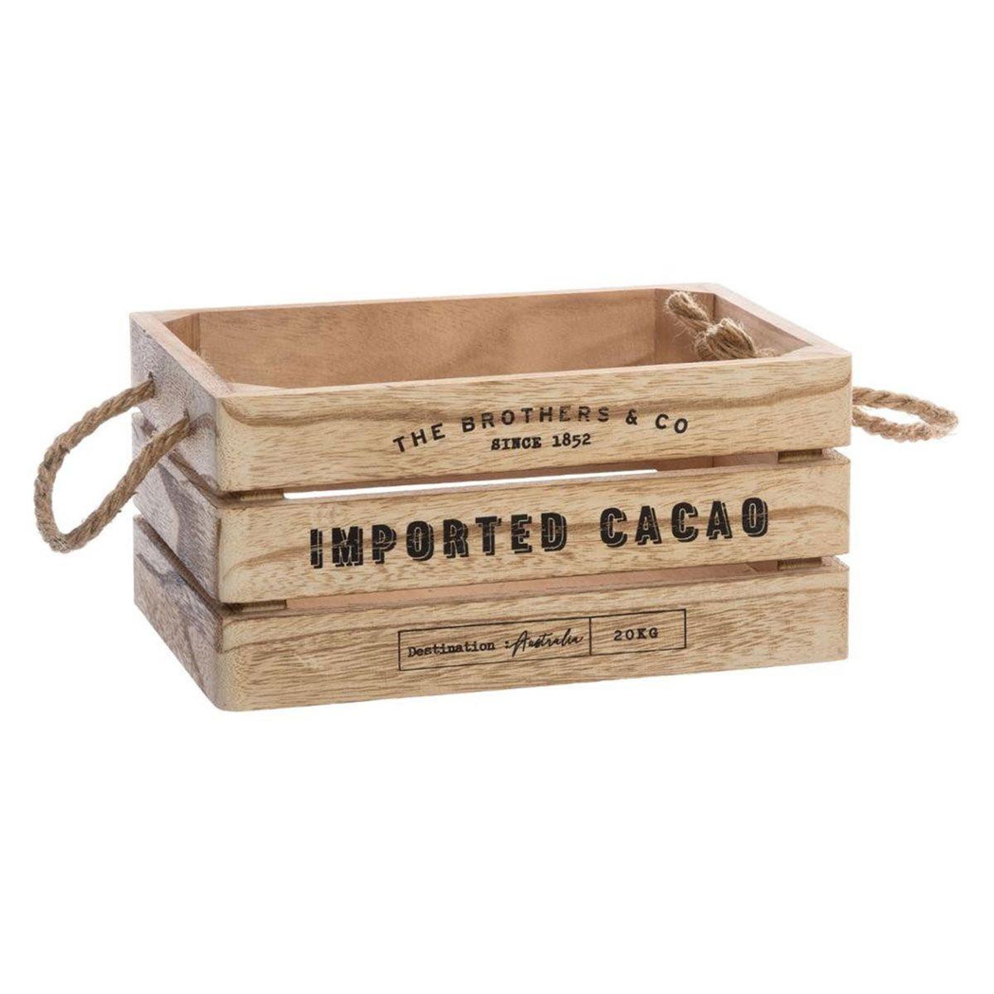 Voir la diapositive 4 : ATMOSPHERA Lot de 3 cagettes en bois  brothers  35cm naturel