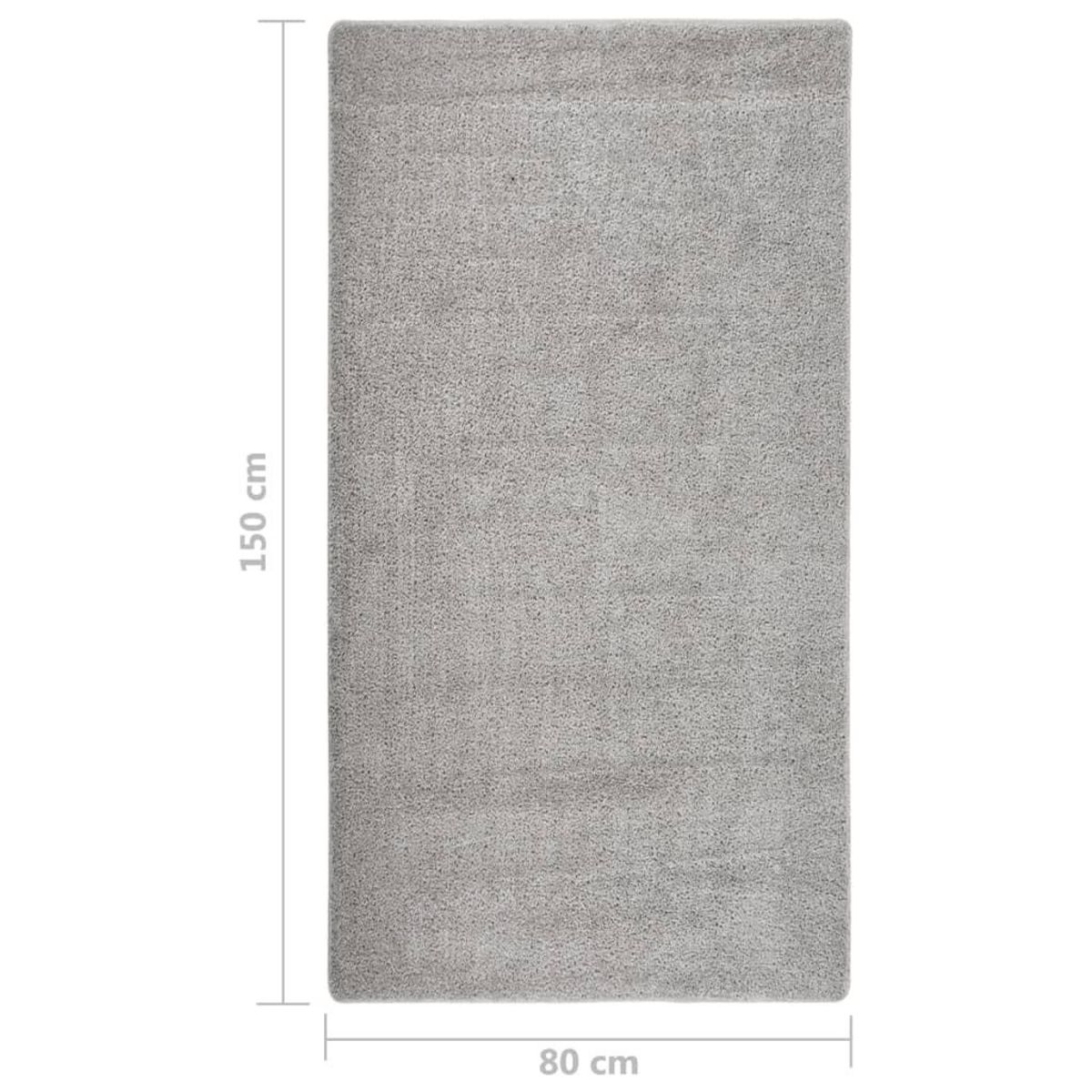 VIDAXL Tapis shaggy antiderapant Gris clair 80x150 cm