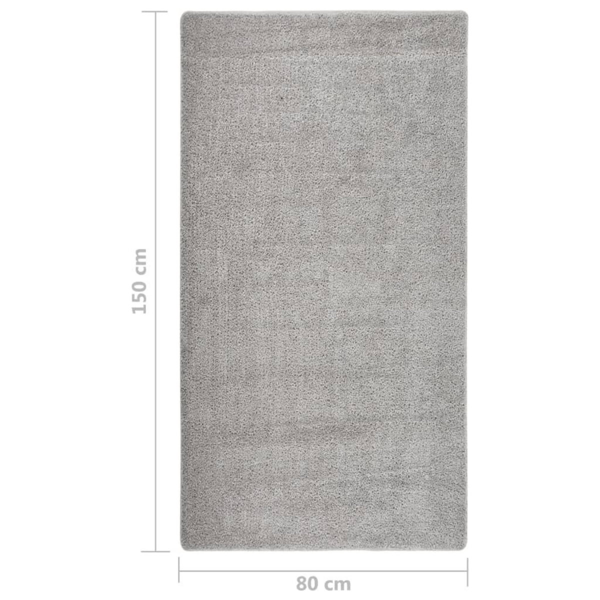 VIDAXL Tapis shaggy antiderapant Gris clair 80x150 cm