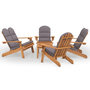 Voir la diapositive 2 : VIDAXL Ensemble de salon de jardin Adirondack 5 pcs bois acacia solide