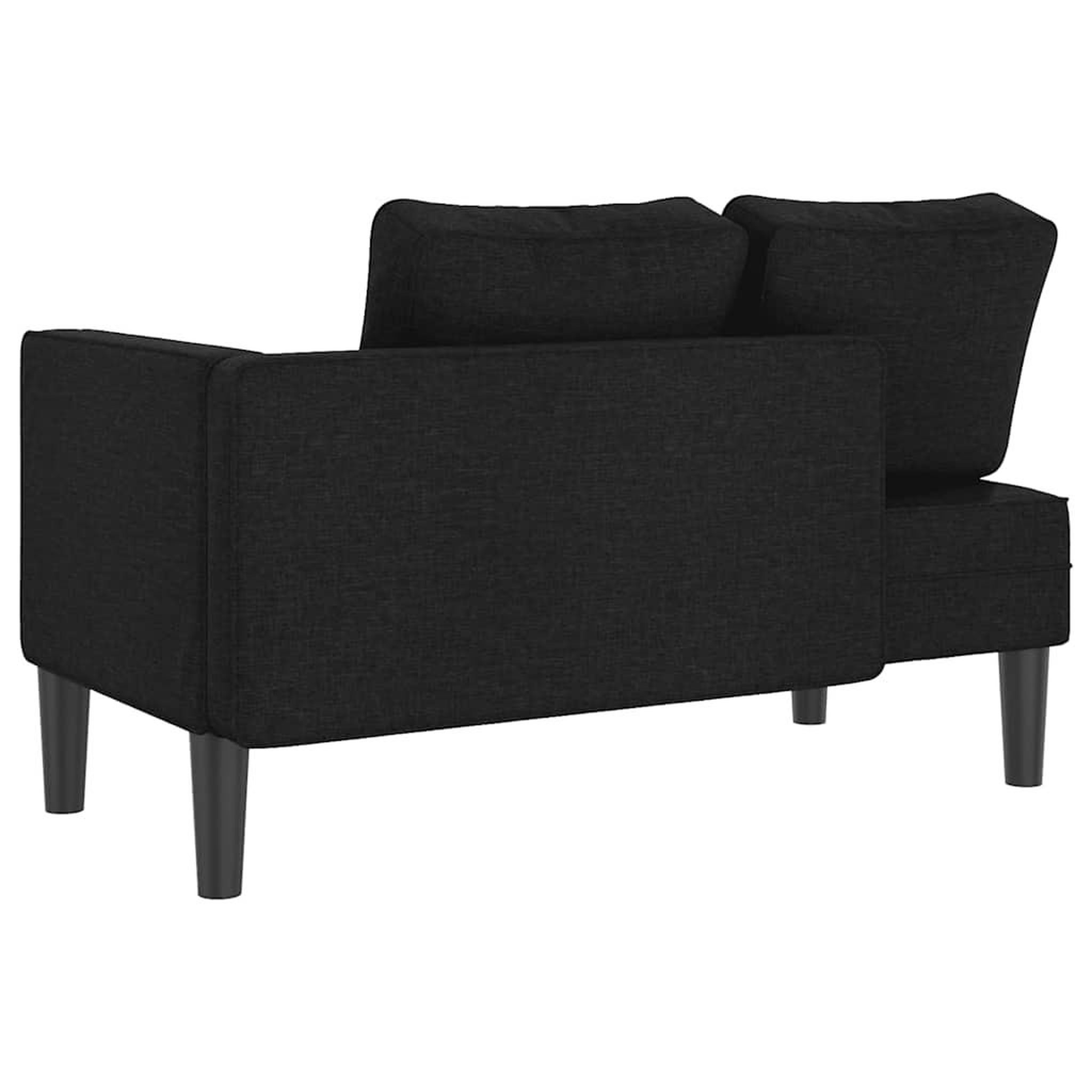 Voir la diapositive 5 : VIDAXL Chaise longue avec coussins noir tissu