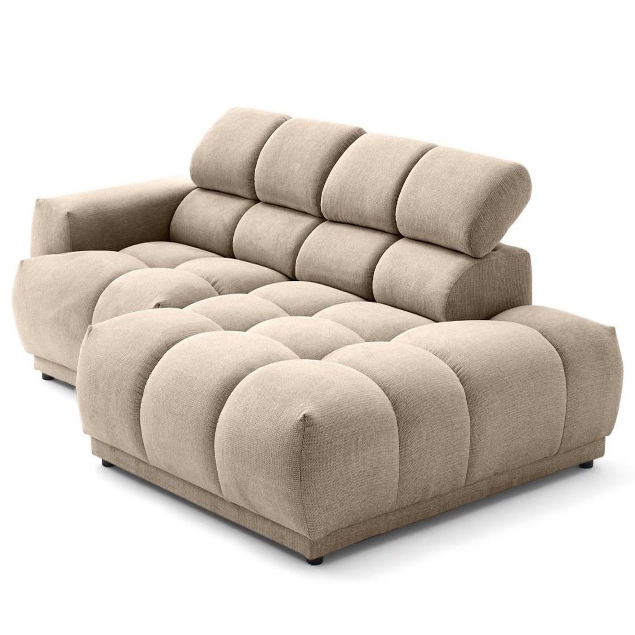 Voir la diapositive 6 : LISA DESIGN Matera - canapé d'angle droit 4 places avec têtières réglables en tissu texturé