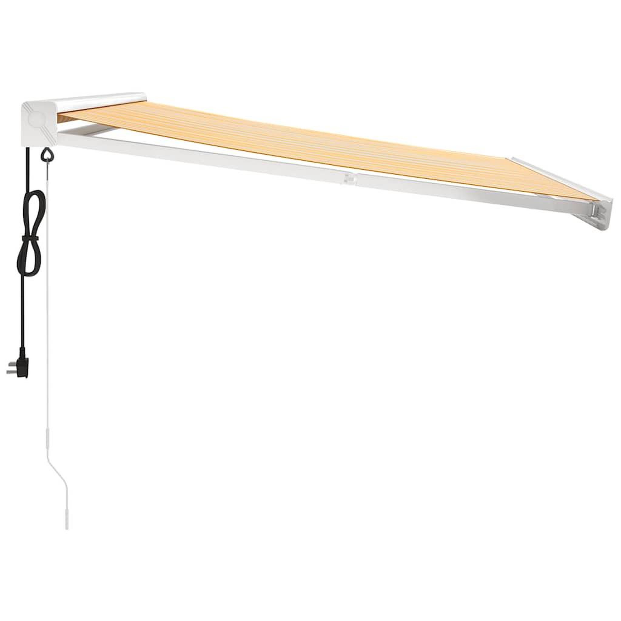 Voir la diapositive 4 : VIDAXL Auvent retractable jaune et blanc 3,5x2,5 m tissu et aluminium