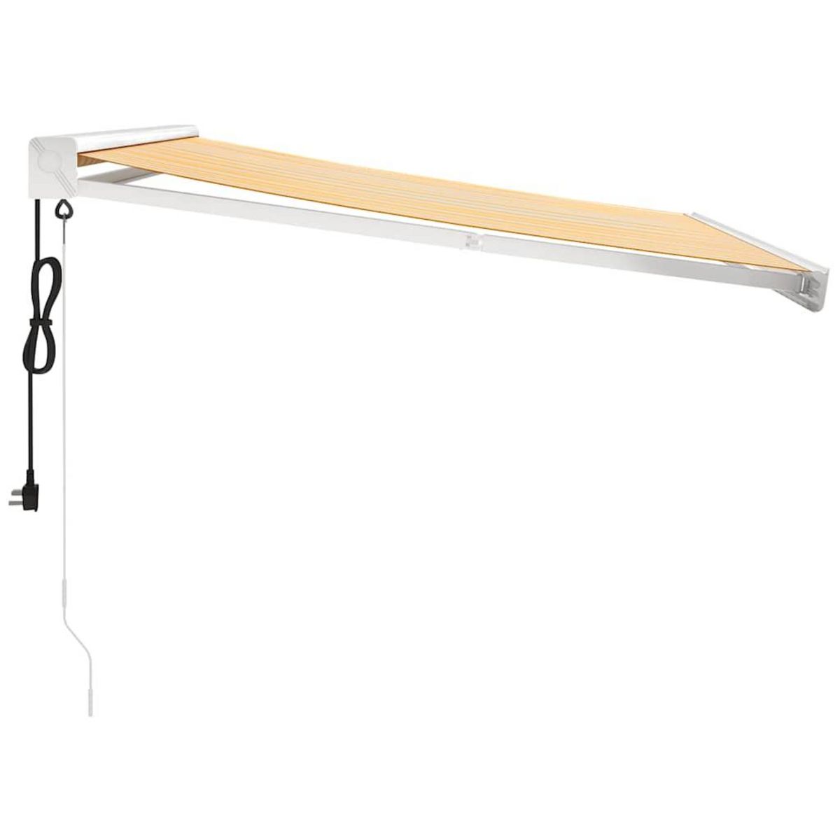 VIDAXL Auvent retractable jaune et blanc 3,5x2,5 m tissu et aluminium