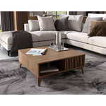 BEST MOBILIER Portmore - table basse - effet bois - 1 tiroir et 1 niche - 80 cm. Coloris disponibles : Marron
