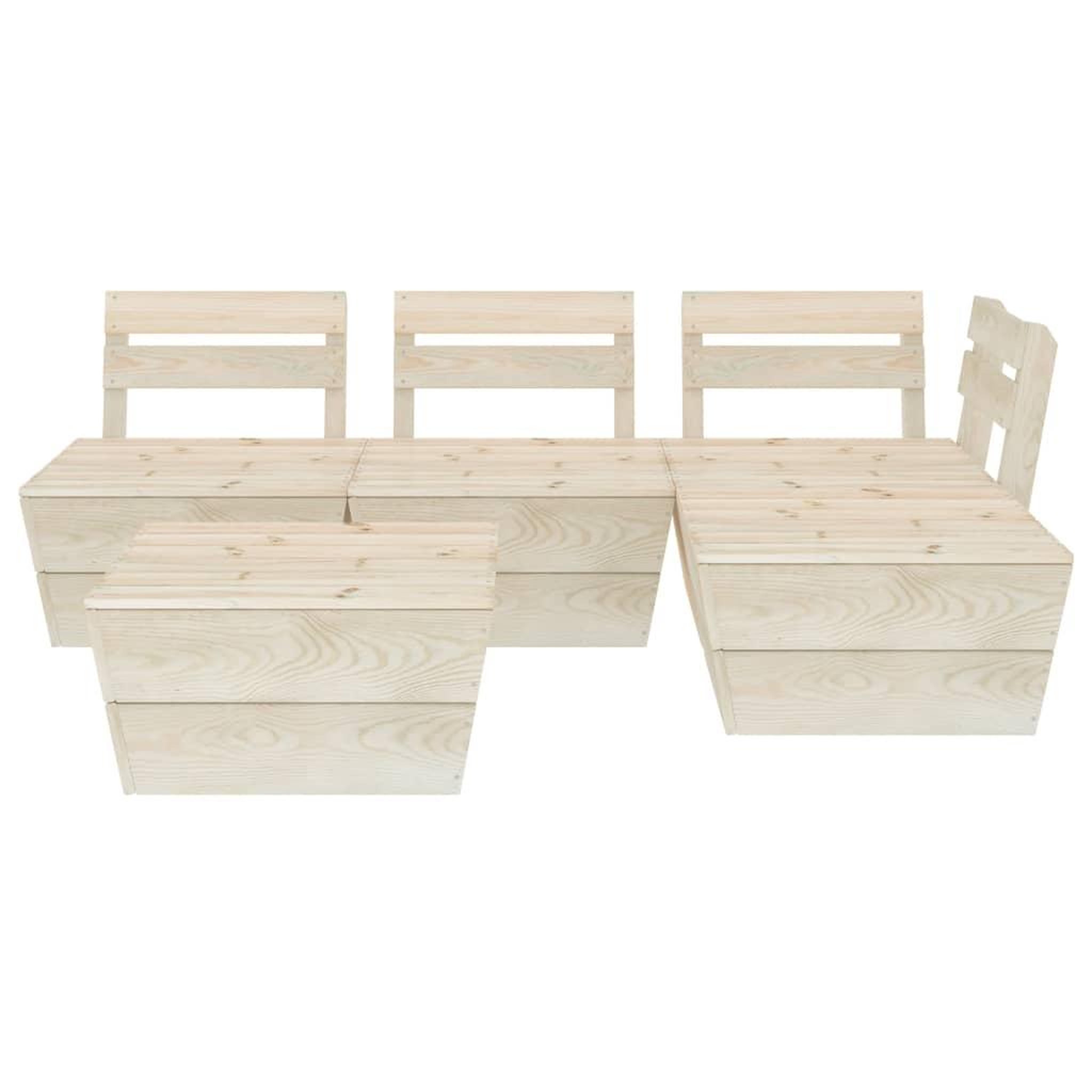Voir la diapositive 3 : VIDAXL Salon de jardin palette 5 pcs Bois d'epicea impregne
