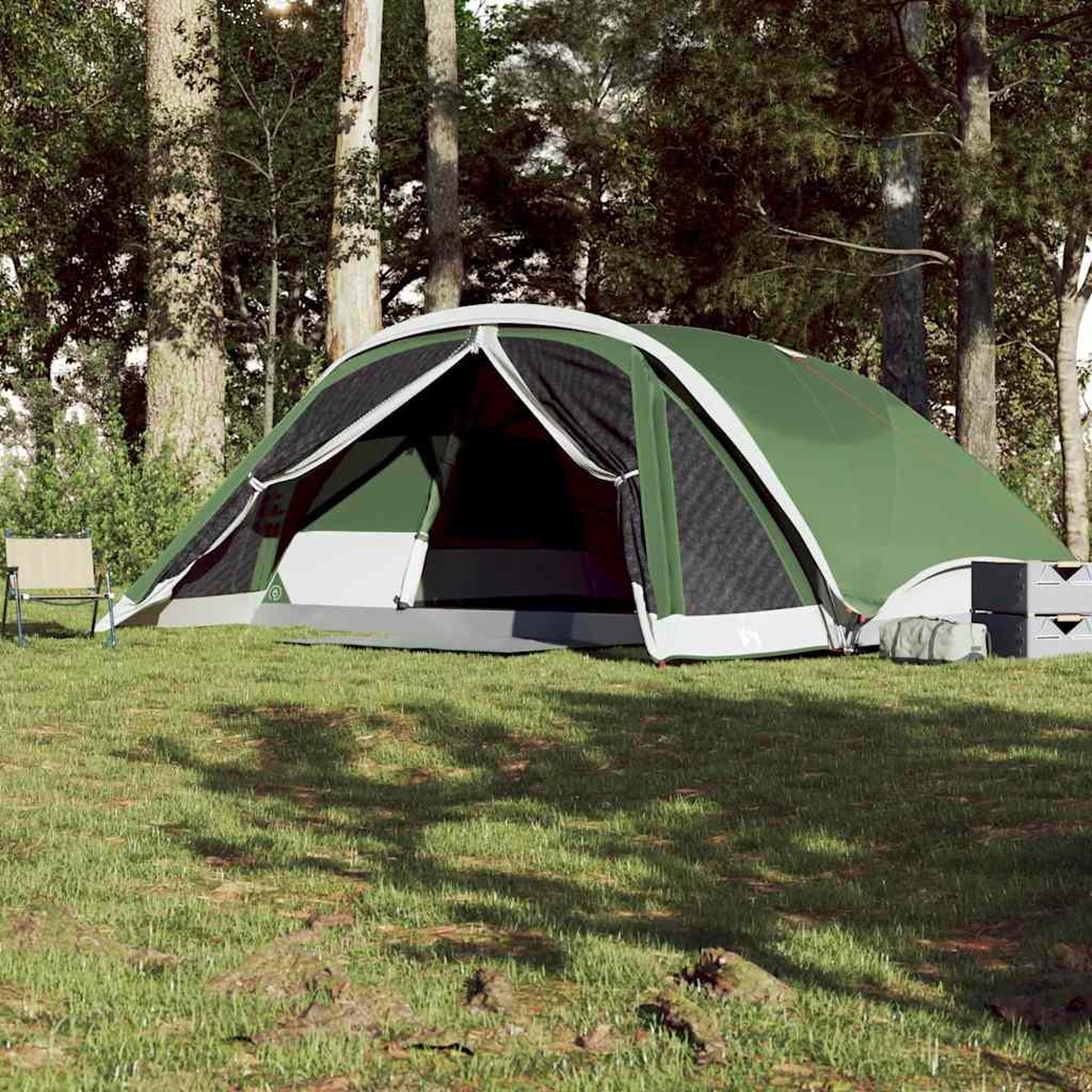 Voir la diapositive 3 : VIDAXL Tente de cabine familiale 6 personnes vert impermeable