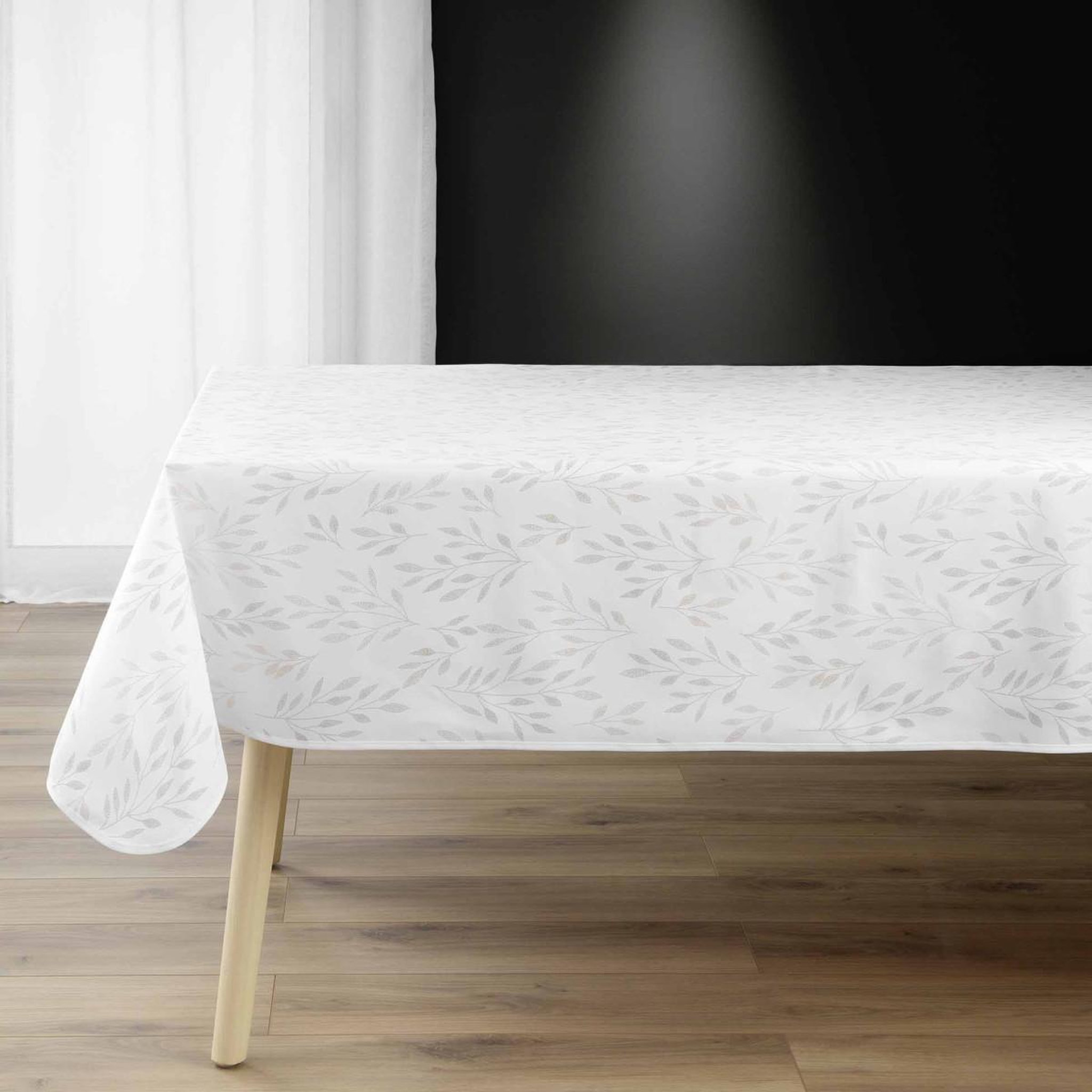 Douceur d'Intérieur Nappe antitache imprimé  lonigold  150x240cm blanc