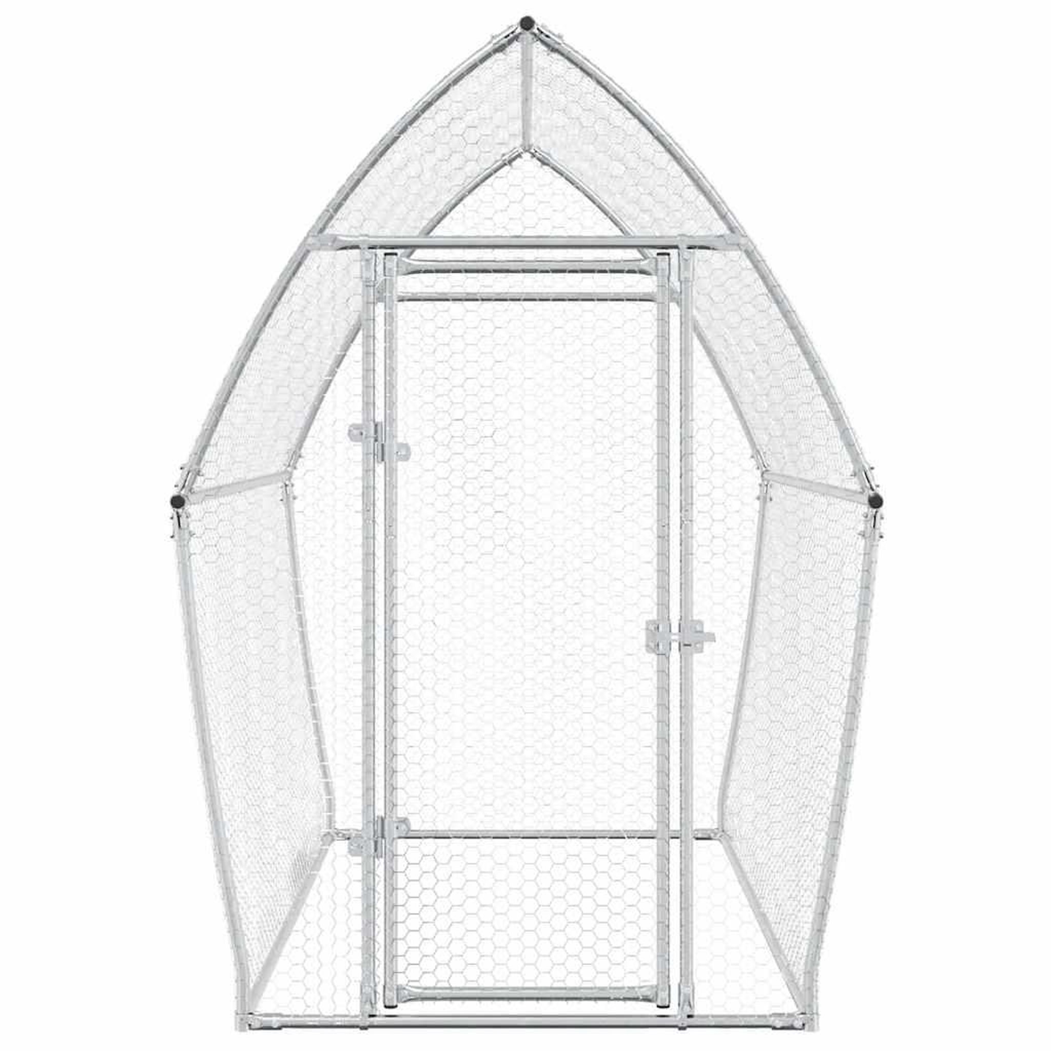 Voir la diapositive 5 : VIDAXL Cage pour poules argente 200x105x182 cm acier galvanise