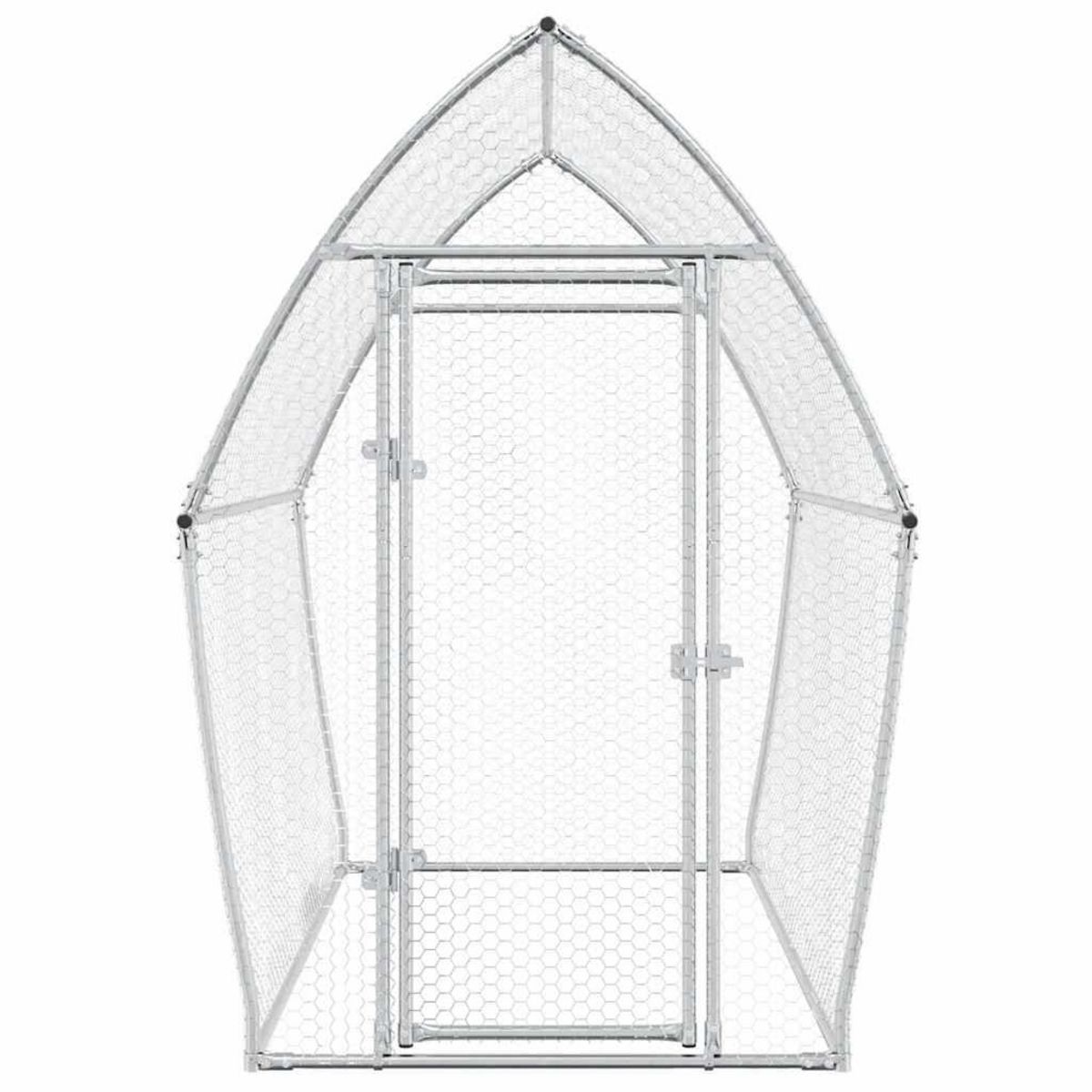VIDAXL Cage pour poules argente 200x105x182 cm acier galvanise