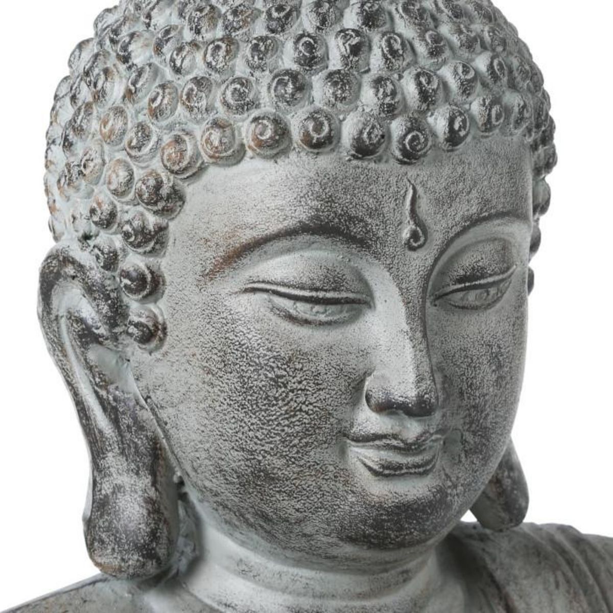 ATMOSPHERA Statue Déco Bouddha Assis 106cm Gris