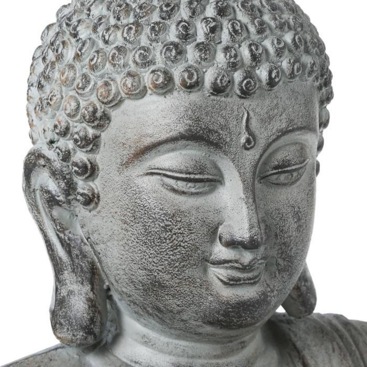 ATMOSPHERA Statue Déco Bouddha Assis 106cm Gris
