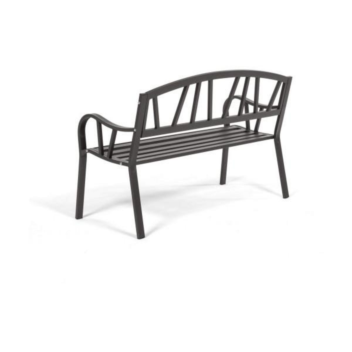 MARKET24 Banc avec Dossier Anthracite Fer (123 X 53 X 86 cm)