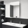 VIDAXL Armoire de salle de bain a miroir LED Blanc et chene 60x11x80cm