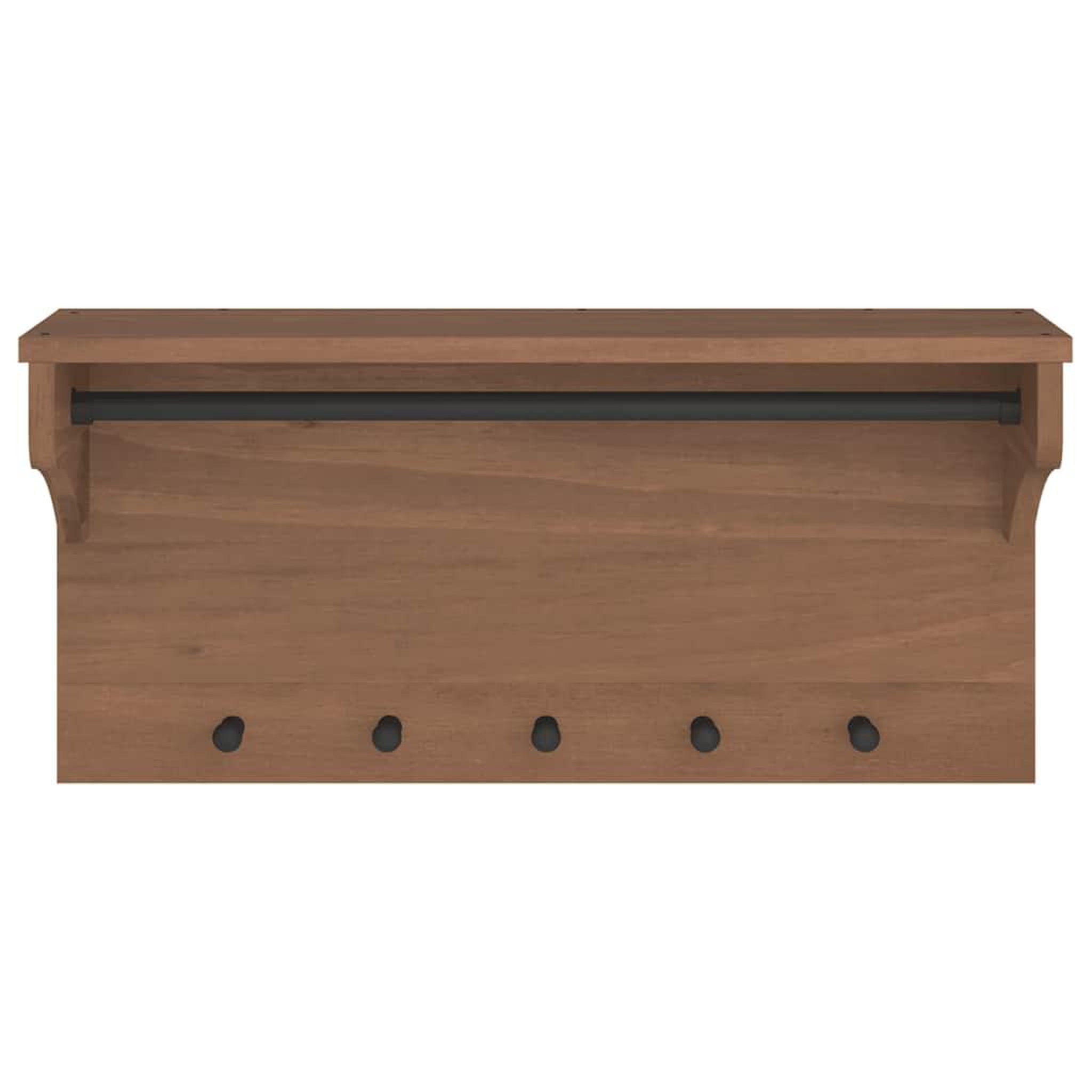 Voir la diapositive 5 : VIDAXL Porte-manteau mural SANDNES 87x30x42 cm bois massif pin