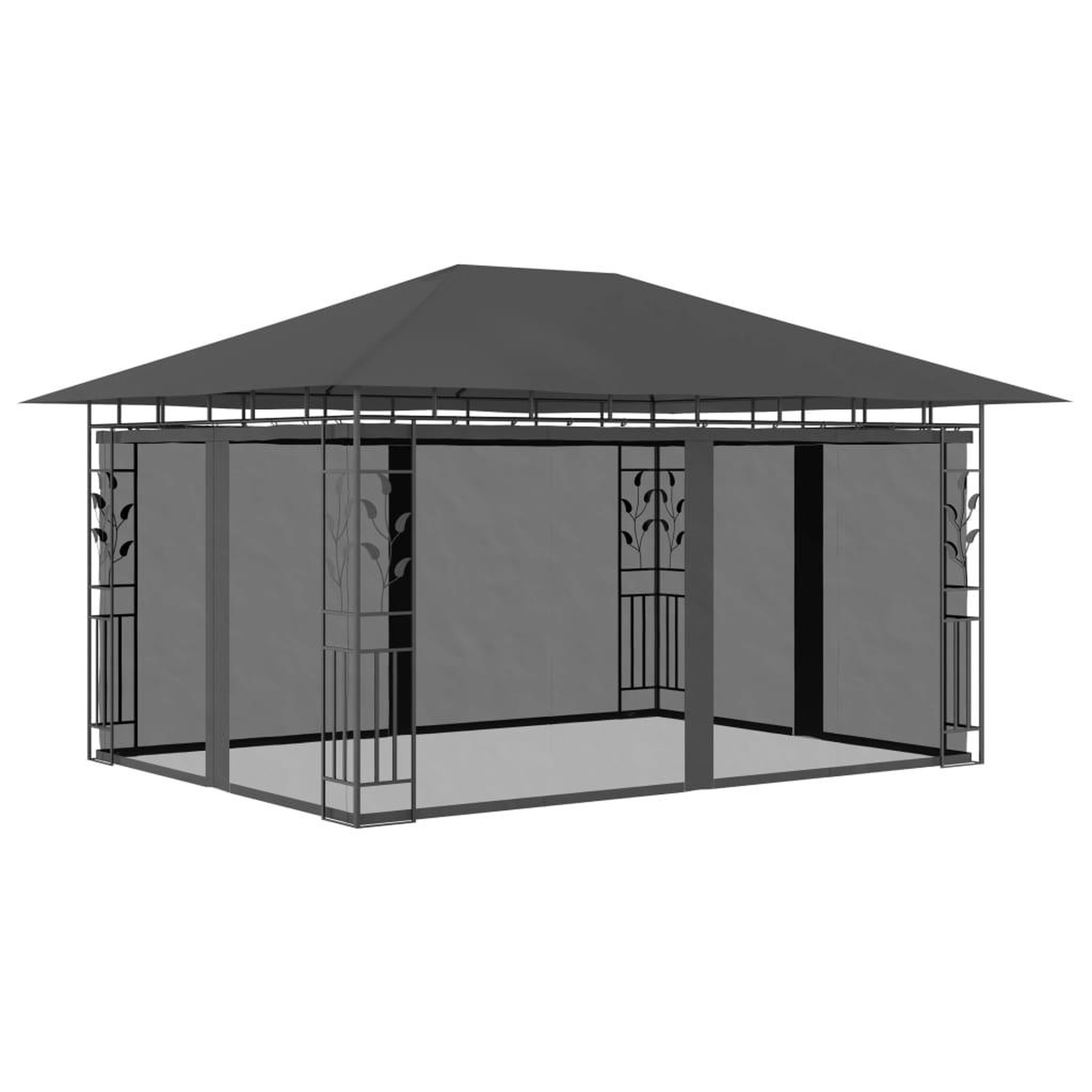 Voir la diapositive 3 : VIDAXL Tonnelle avec moustiquaire et lumieres led 4x3x2,73m anthracite