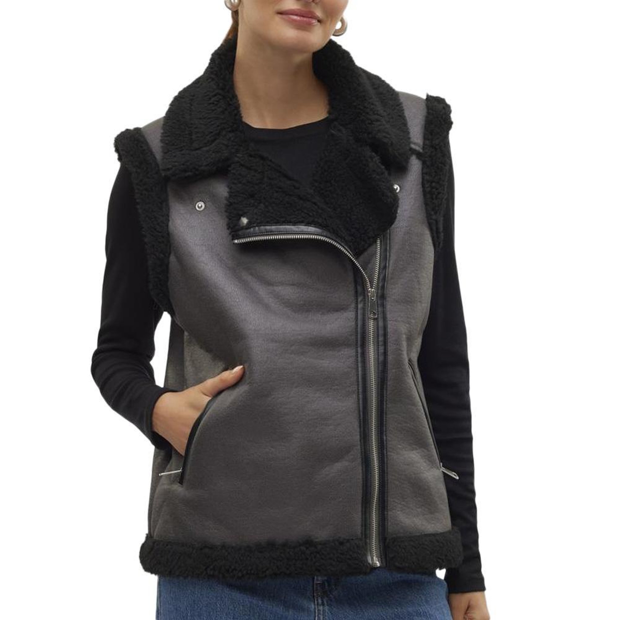 Vero Moda Veste Sans Manches e Femme Vero Moda Waistcoat. Coloris disponibles : Noir