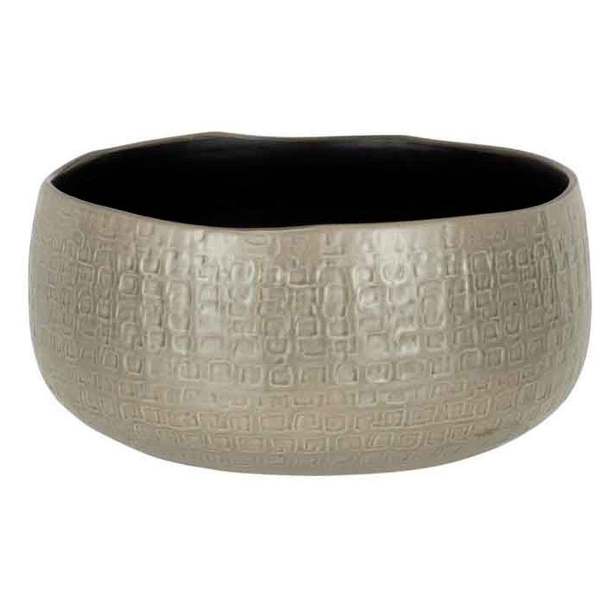 J-LINE Cache-pot en céramique  yuella  33cm gris clair