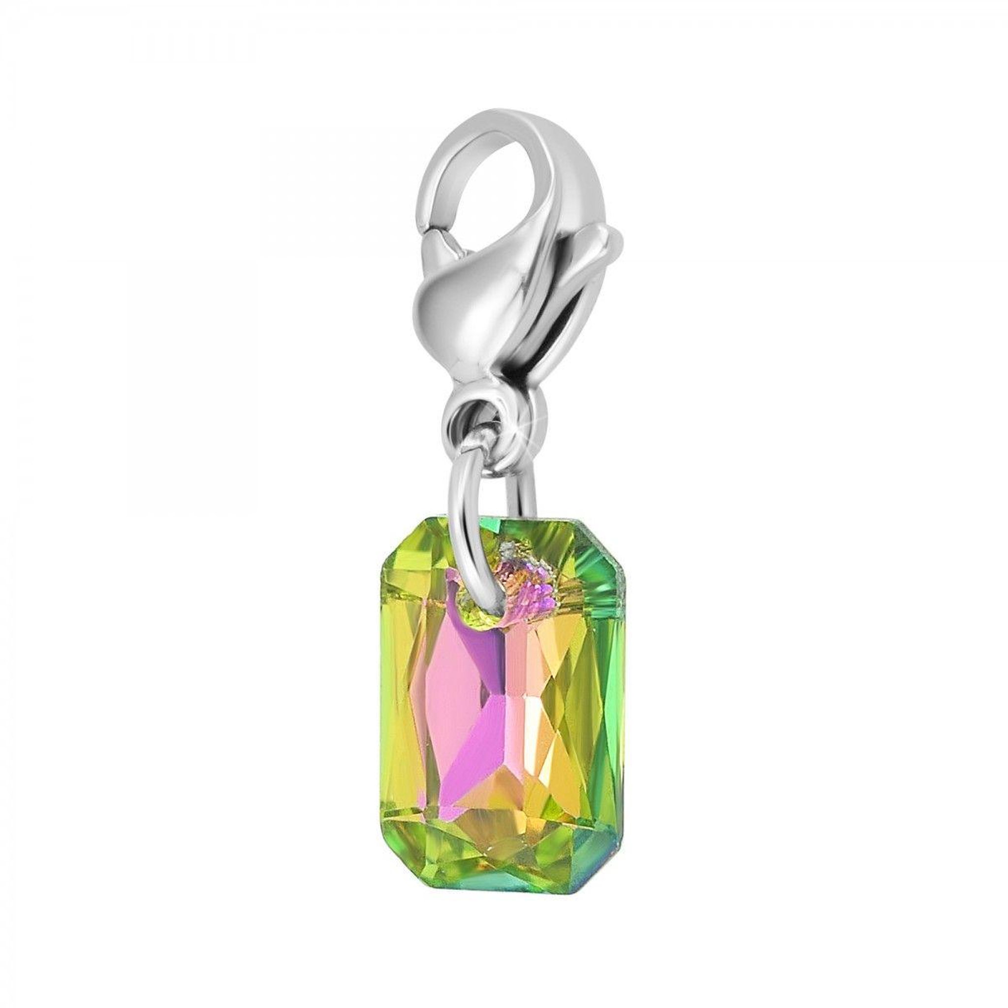 SC CRYSTAL Charm rectangle en acier sc crystal orné de cristaux scintillants
