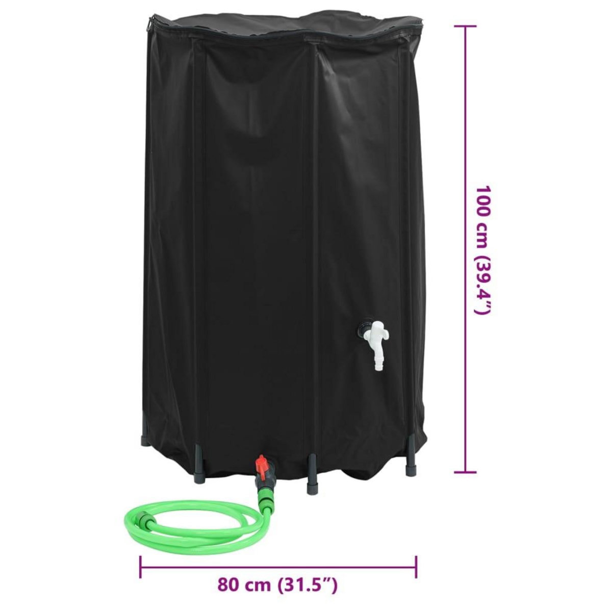 VIDAXL Reservoir d'eau avec robinet pliable 500 L PVC
