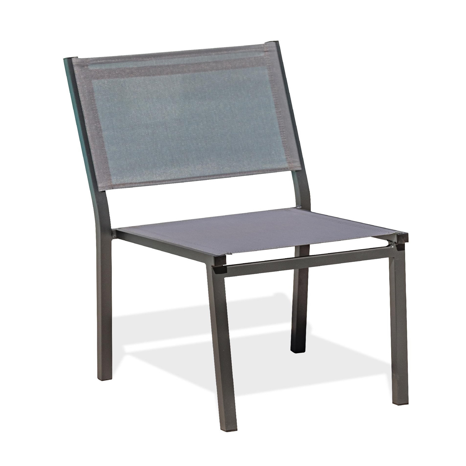 Dcb Garden Chaise de jardin empilable en aluminium toile plastifiée
