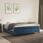 VIDAXL Cadre de lit sans matelas bleu fonce 180x200 cm velours