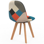 Voir la diapositive 4 : ID MARKET Lot de 2 chaises scandinaves SARA motifs patchworks multi-couleurs
