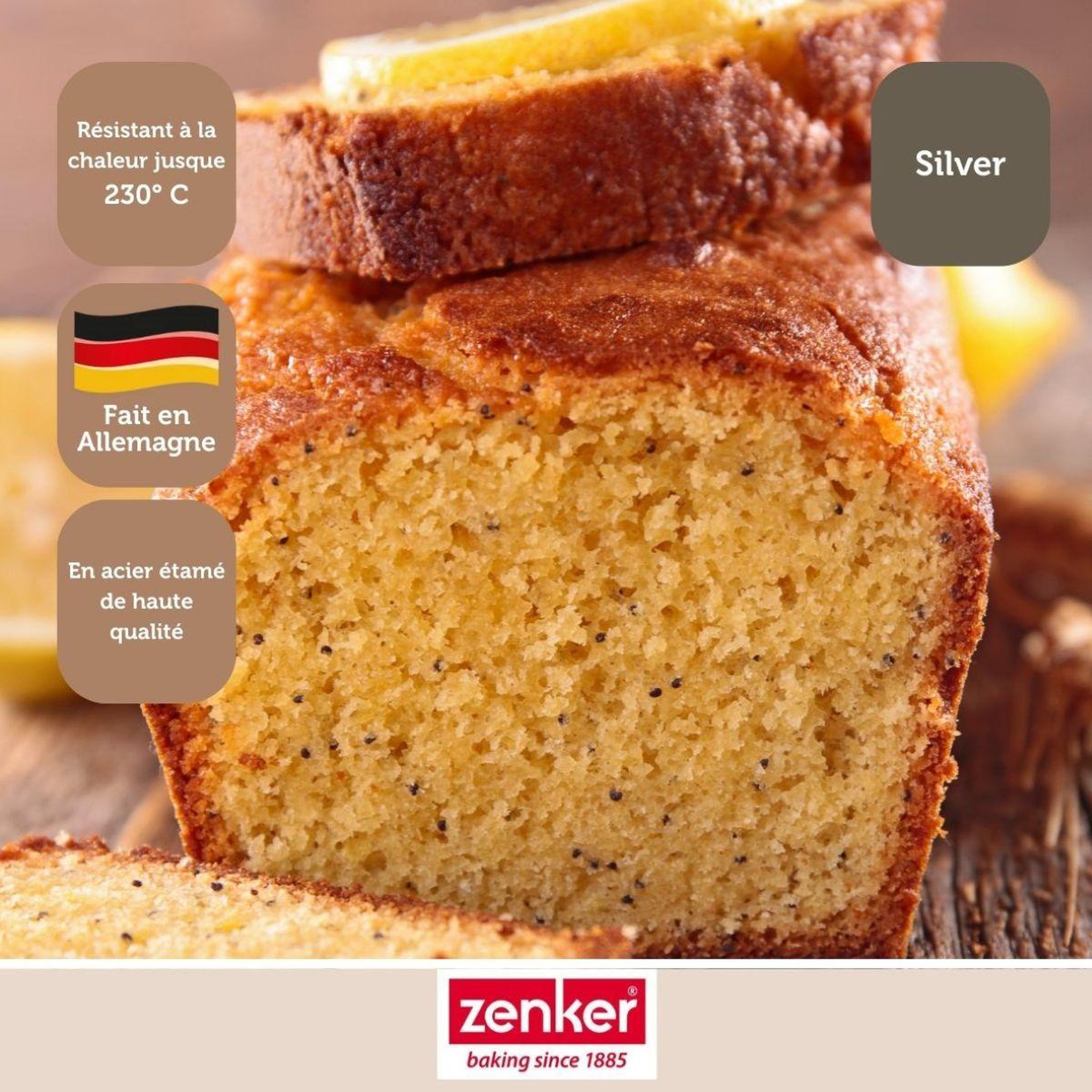 Voir la diapositive 2 : ZENKER Set de 4 ustensiles de pâtisserie moule à gâteaux bol et spatule zenker silver