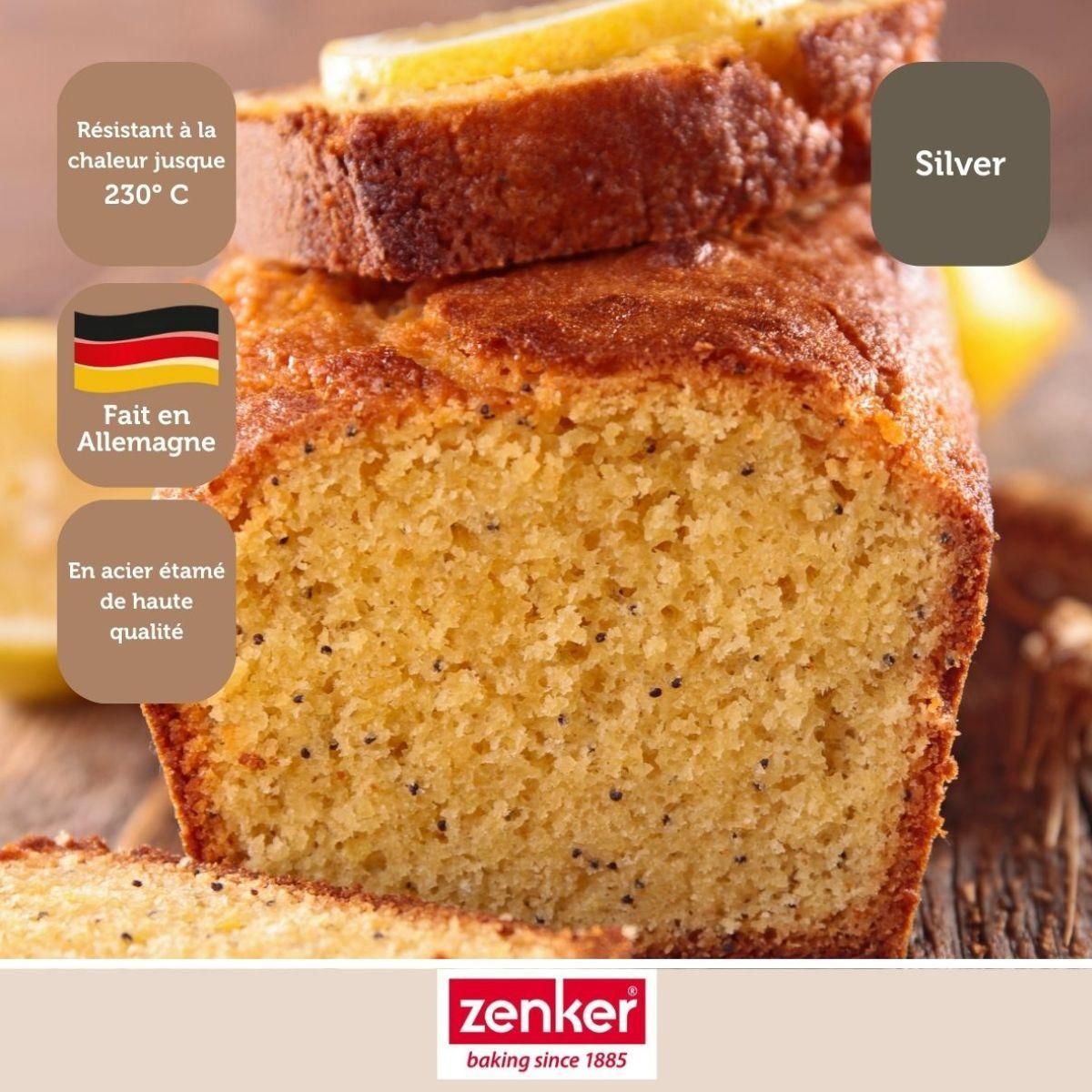 ZENKER Set de pâtisserie avec 1 Moule Cake 30cm, 1 spatule Zenker et 2 bols à mixer en inox Fackelmann