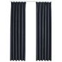 Voir la diapositive 2 : VIDAXL Rideaux occultants avec crochets 2 pcs Anthracite 140x245 cm