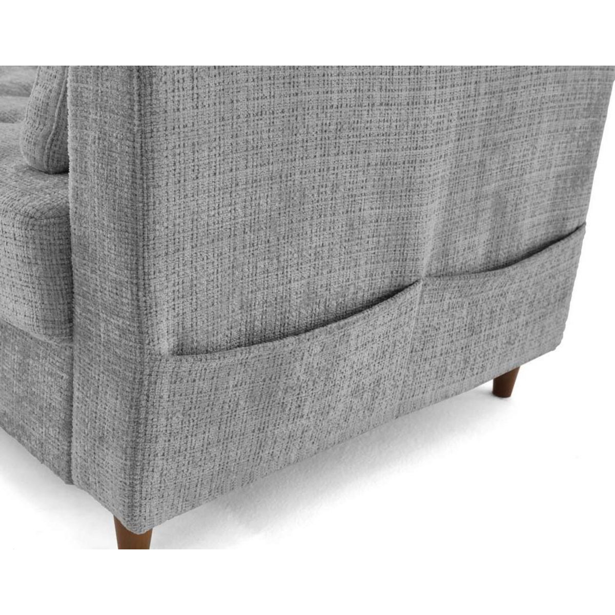 LISA DESIGN Anna - canapé d'angle gauche 5 places convertible en velours texturé