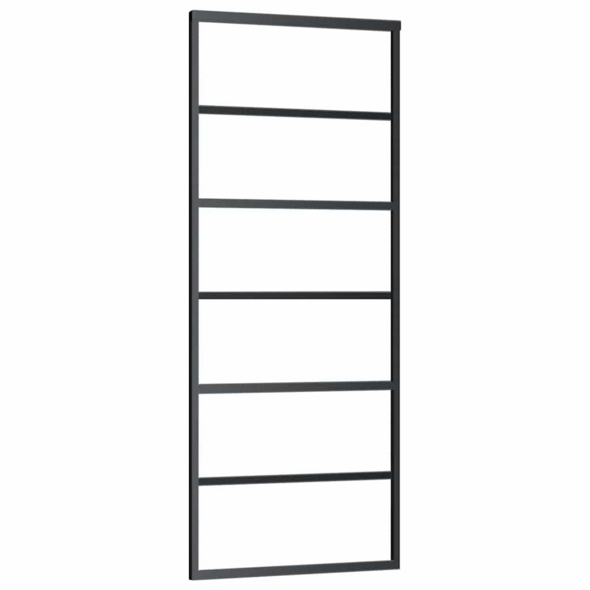 VIDAXL Porte coulissante kit de quincaillerie noir 76x205 cm verre ESG