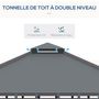 Voir la diapositive 4 : OUTSUNNY Pavillon de jardin style contemporain - barnum avec rideaux - dim. 2,96L x 2,96l x 2,8H m - alu. polyester gris