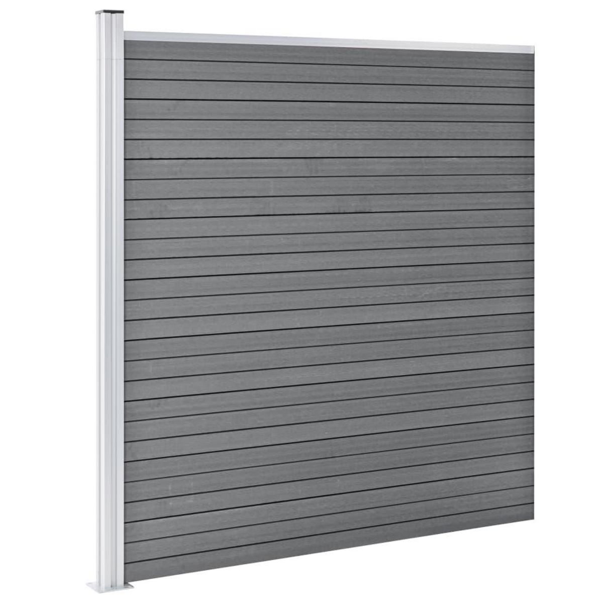 VIDAXL Cloture de jardin WPC 699x186 cm Gris