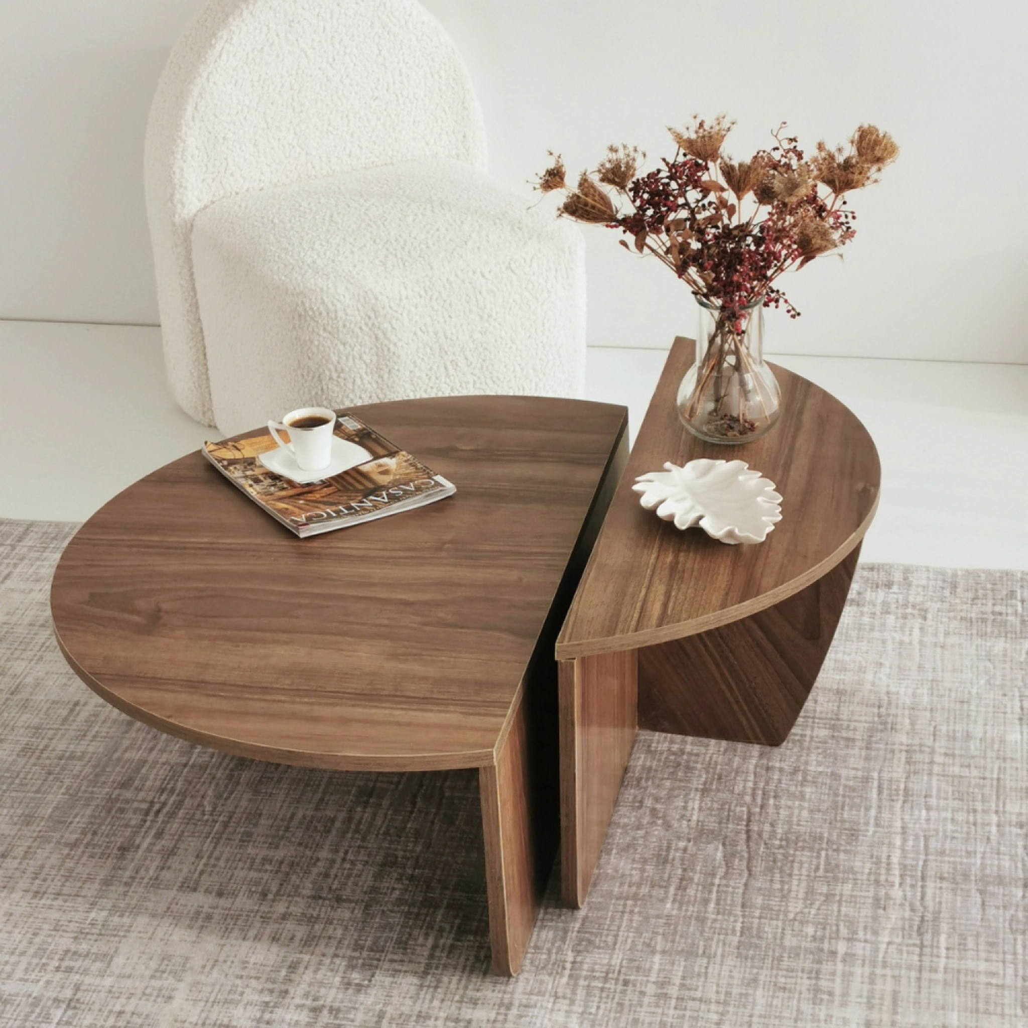 Voir la diapositive 2 : CONCEPT USINE Table basse modulable couleur noyer mila