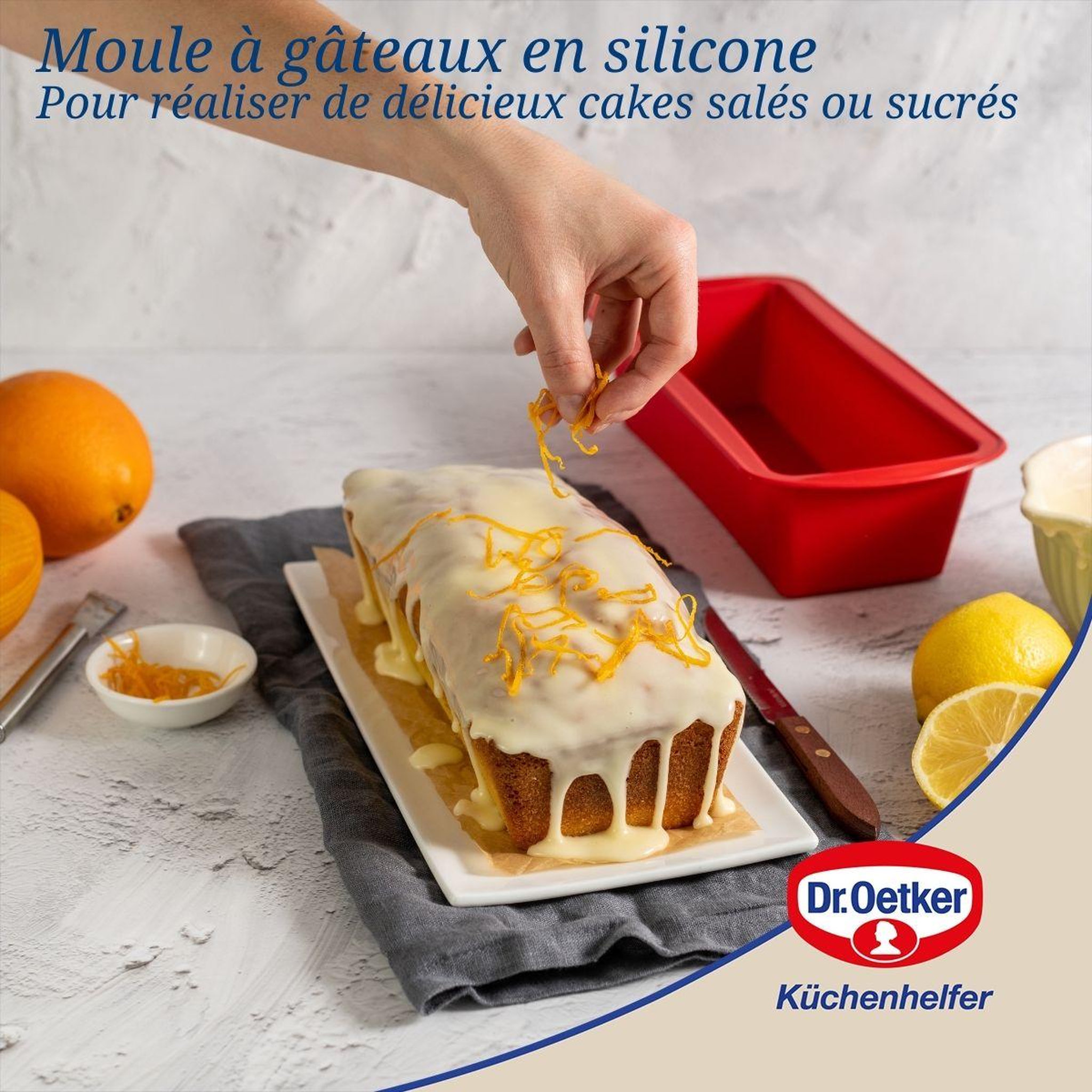 Voir la diapositive 4 : DR.OETKER Lot de 2 moules à gâteaux 24/24 cm en silicone dr oetker flexxibel love