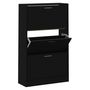 Voir la diapositive 2 : VIDAXL Armoire a chaussures Noir 63x24x103 cm Bois d'ingenierie