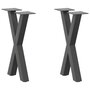 Voir la diapositive 1 : VIDAXL Pieds de table basse forme de X 2 pcs anthracite 28x(42-43) cm