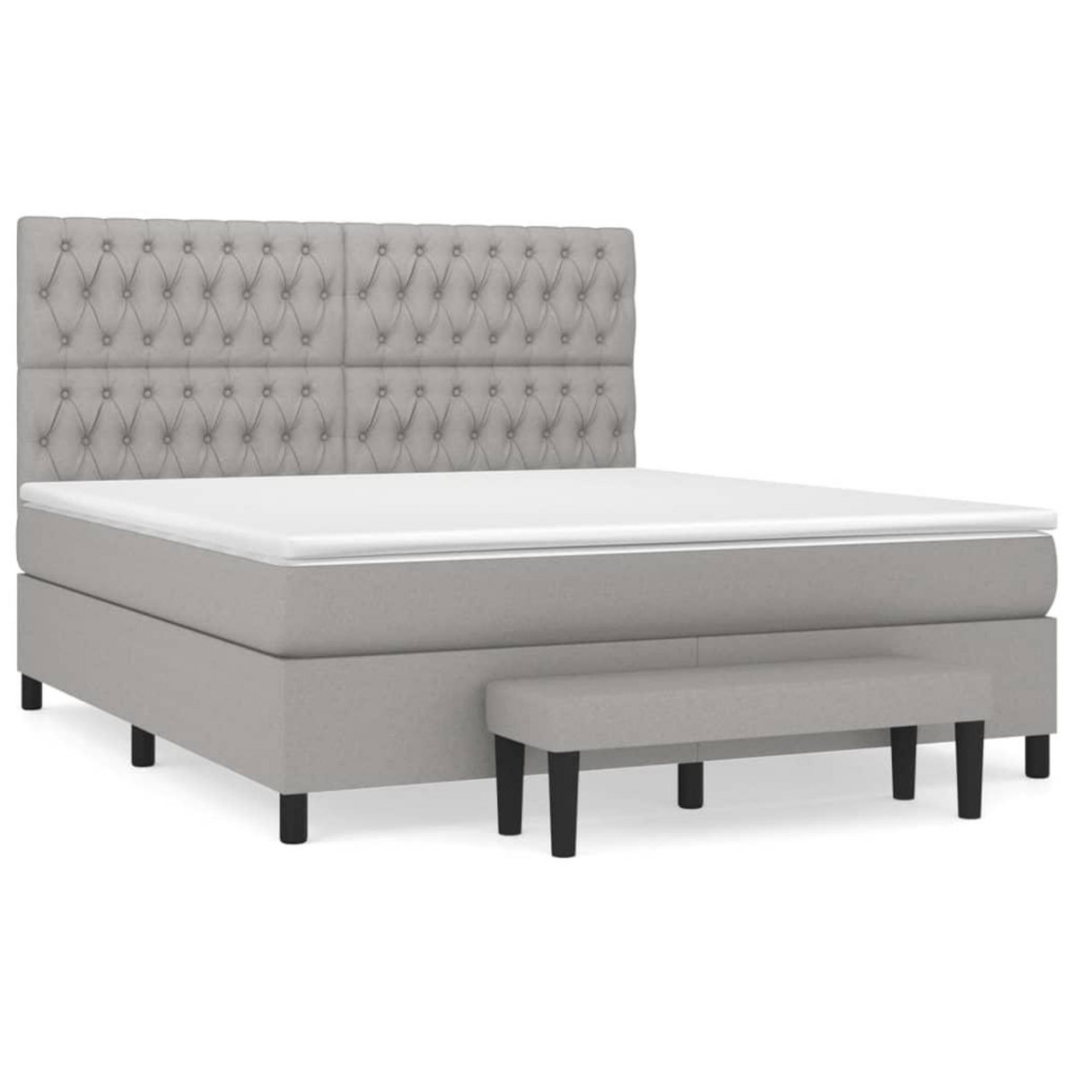 VIDAXL Sommier a lattes de lit avec matelas Gris clair 180x200cm Tissu