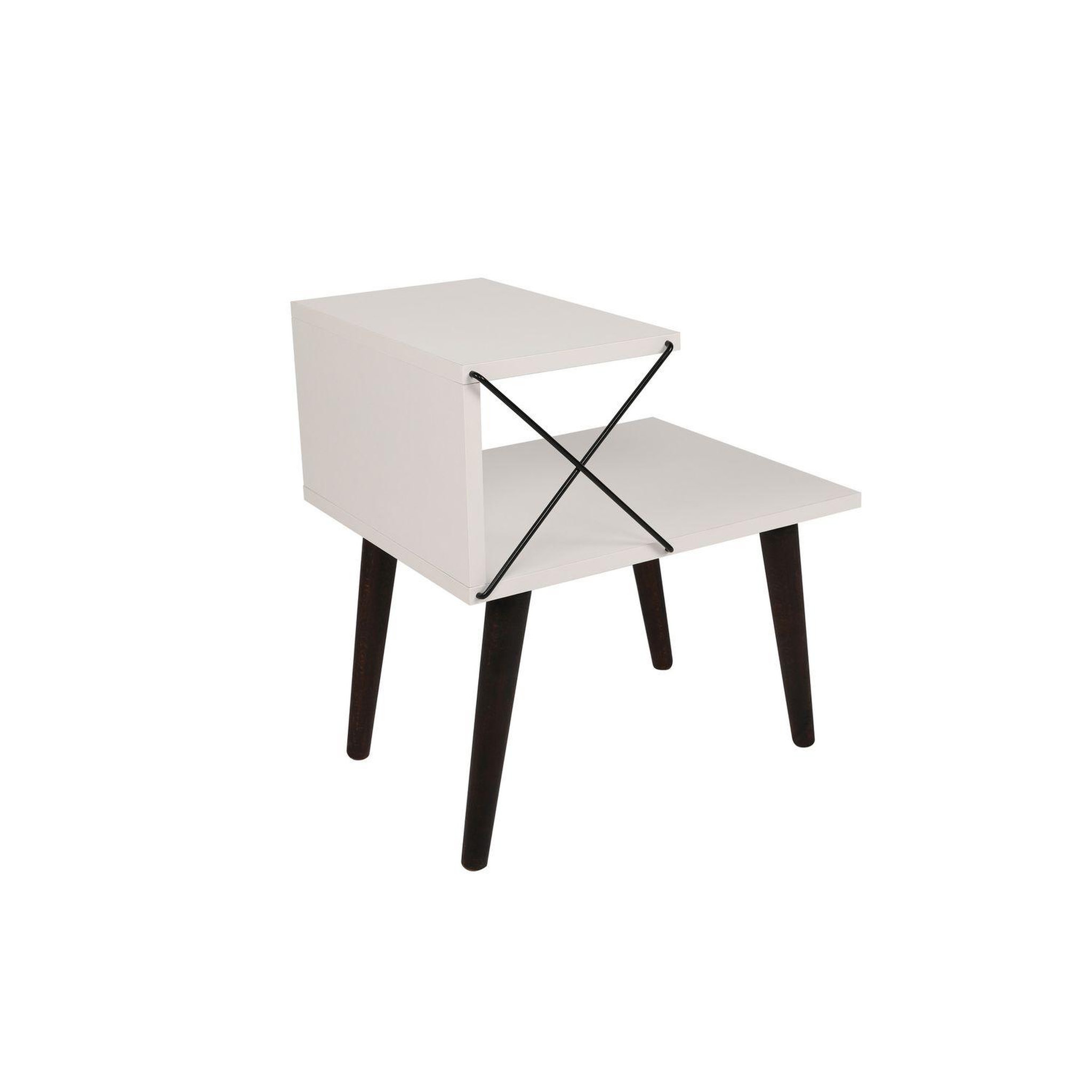 Voir la diapositive 1 : TOILINUX Table d'appoint en bois et métal nino
