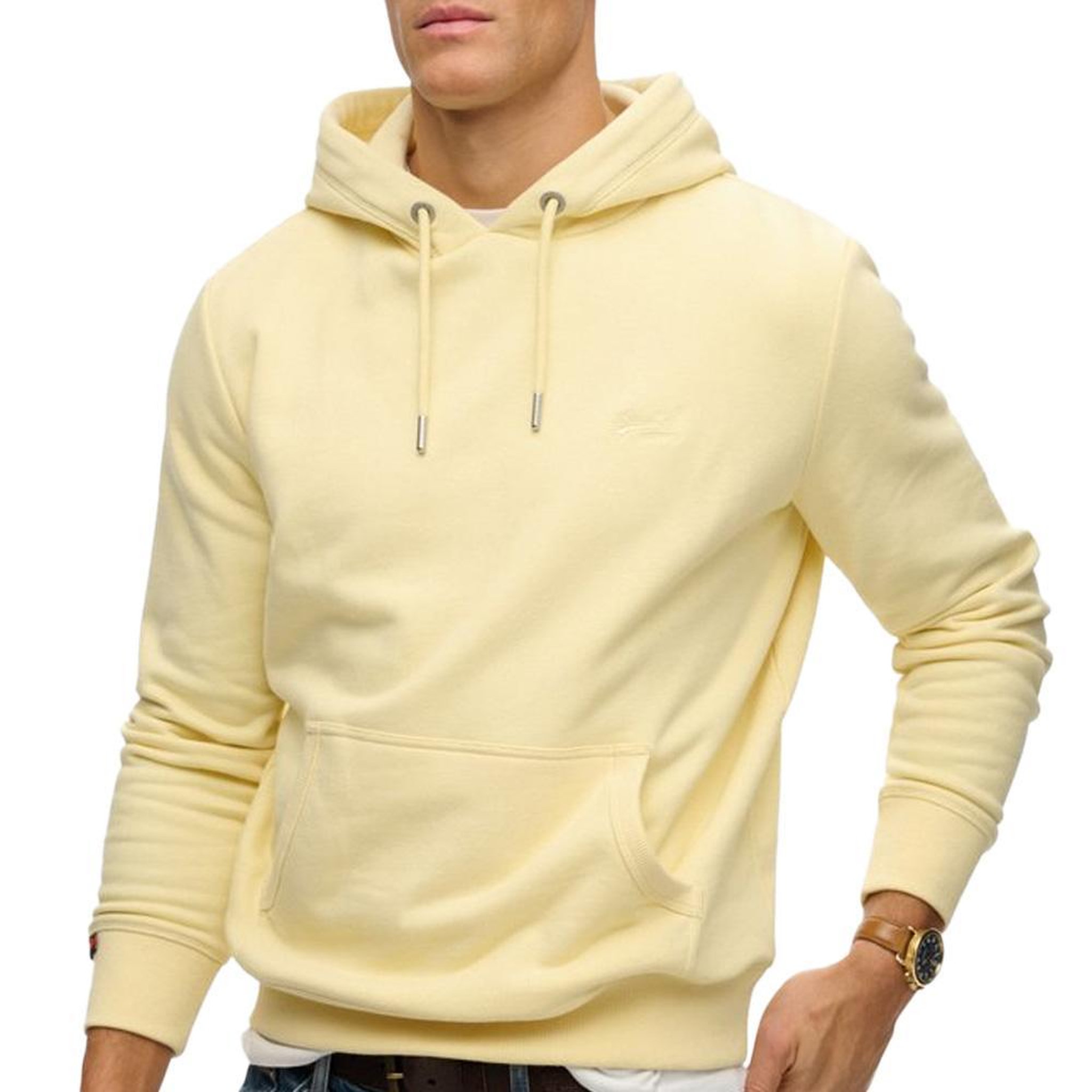 SUPERDRY Sweat Jaune Homme Superdry Essential Logo. Coloris disponibles : Jaune