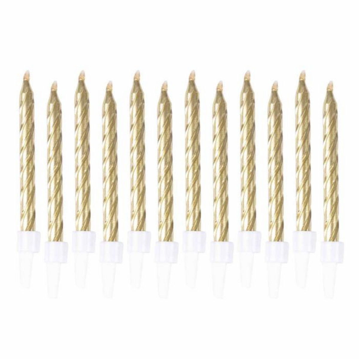 Paris Prix Lot de 12 Bougies d'Anniversaire  Métalliques  6cm Or