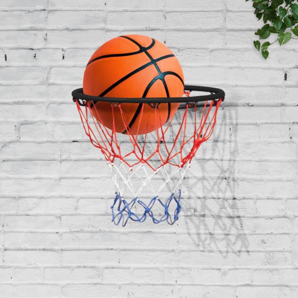 BUMBER Arceau de Basket-Ball mural MALIBU Diamètre 45 cm et filet – fixation murale incluse