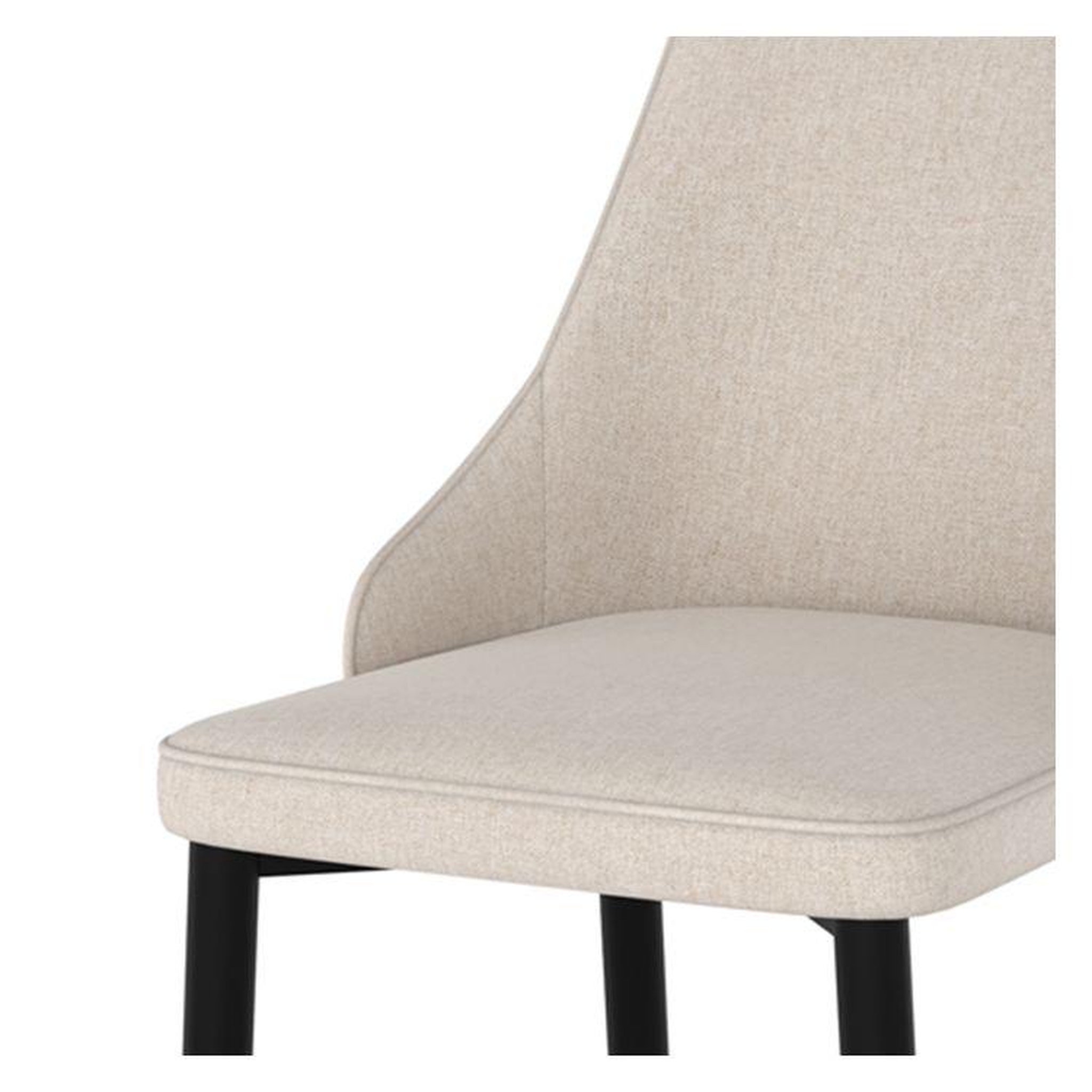 Voir la diapositive 6 : MAISON PAVANE Lot de 2 chaises en tissu beige et pieds en métal-pipo