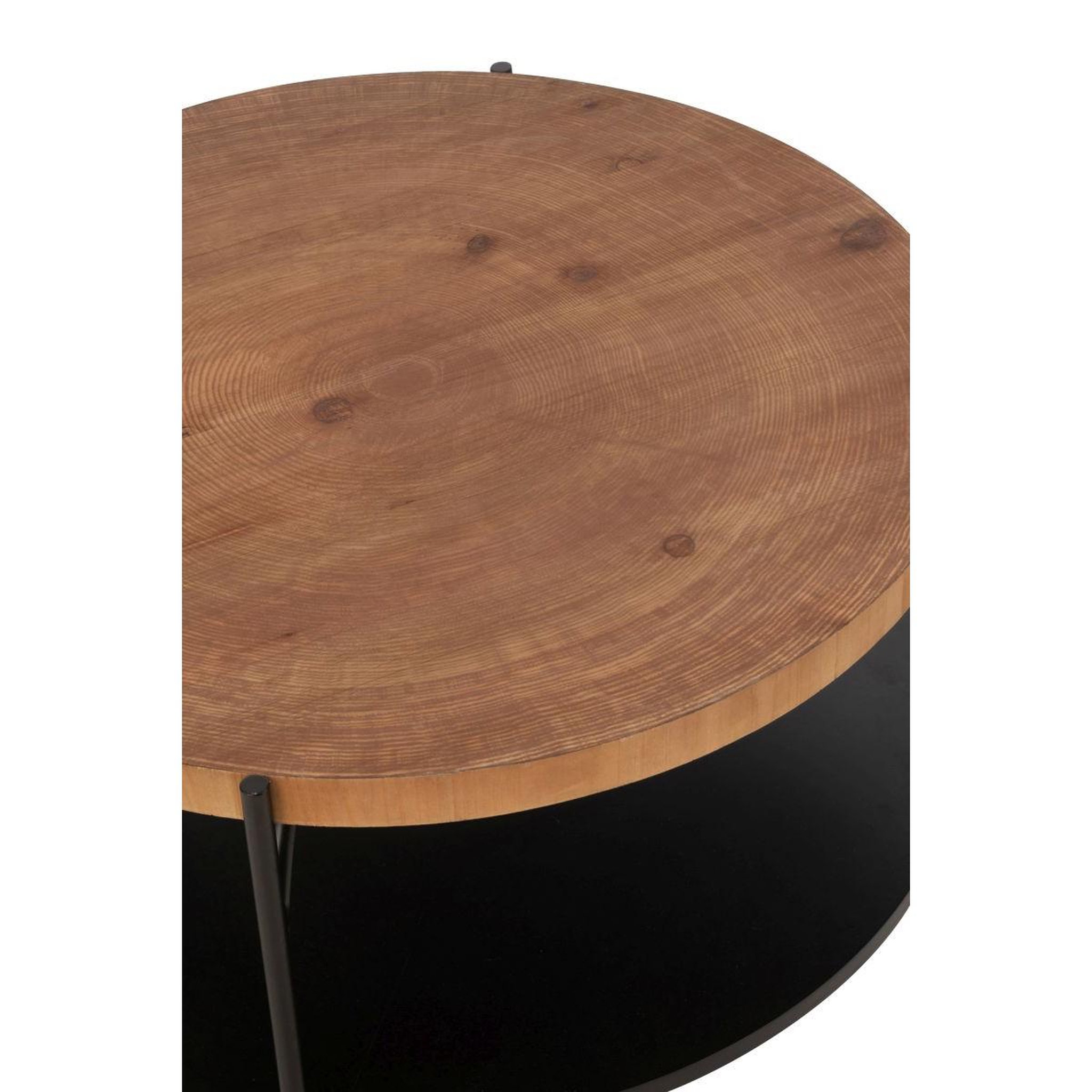 Voir la diapositive 5 : J-LINE Table basse avec étagère  mia  80cm naturel & noir