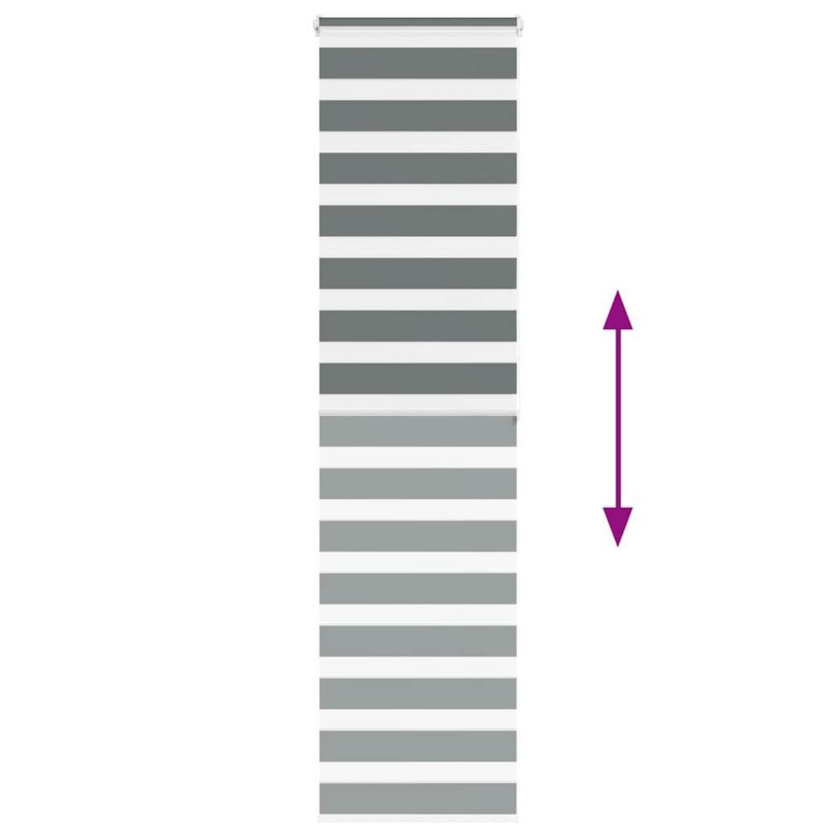 VIDAXL Store zebre gris fonce largeur du tissu 65,9 cm polyester